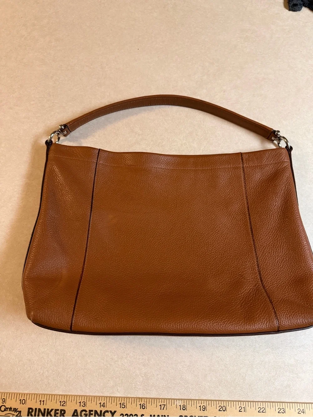 Coach Cognac Pebbled Leather Shoulder Bag